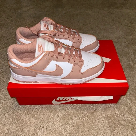 Women’s Nike Dunk Low White/Rose Whisper - Picture 4 of 6